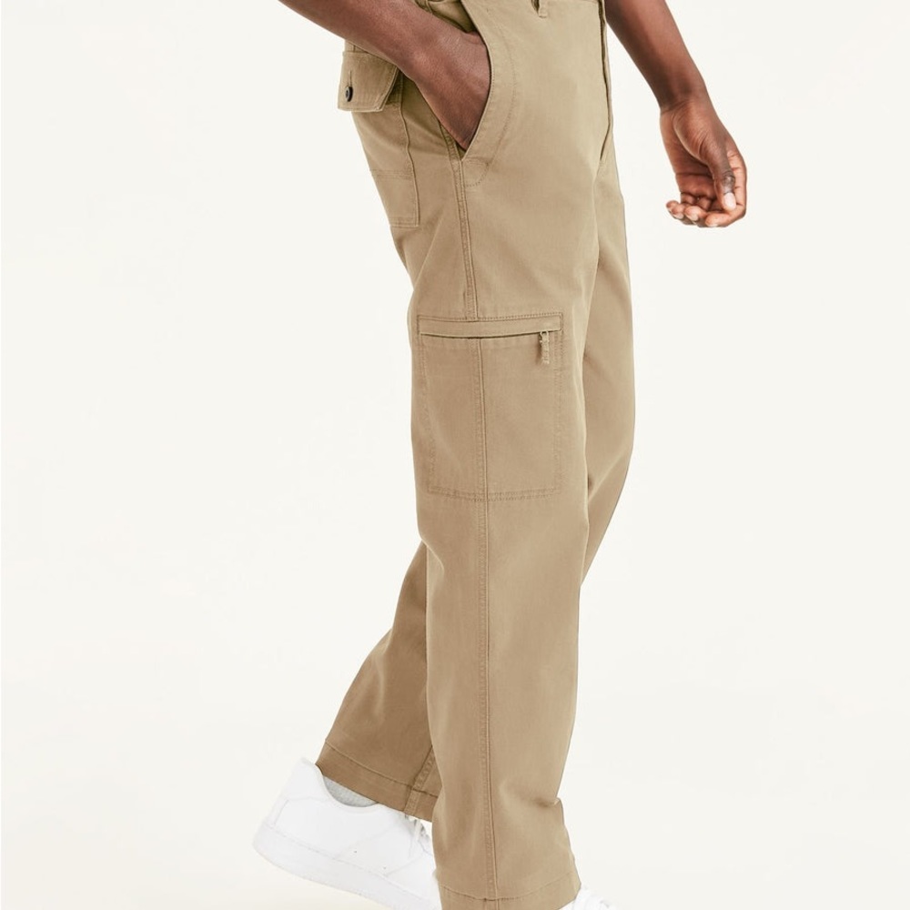 British khaki cargo pants 33x34
